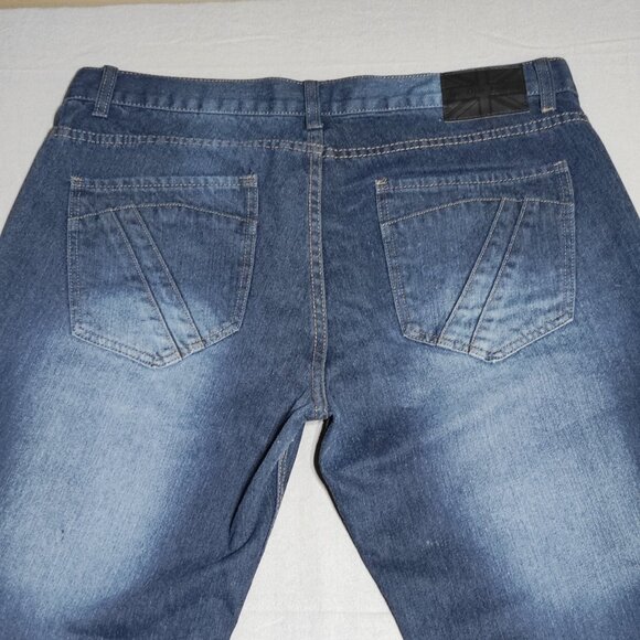 For Him London jeans men's sz 38 stone washed ink blue colour Slim Straight Fit - Picture 4 of 12